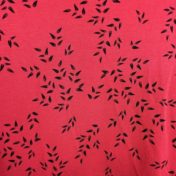 J Jill Wearever Collection Women's Red Floral Pleated Jersey Knit Dress Size M - Picture 9 of 11